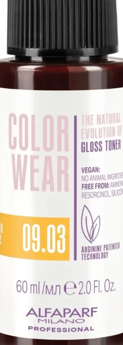 Alfaparf Milano Color Wear Gloss Toner 09.03 Soft Very Light Slightly Golden Blonde- 60 ml