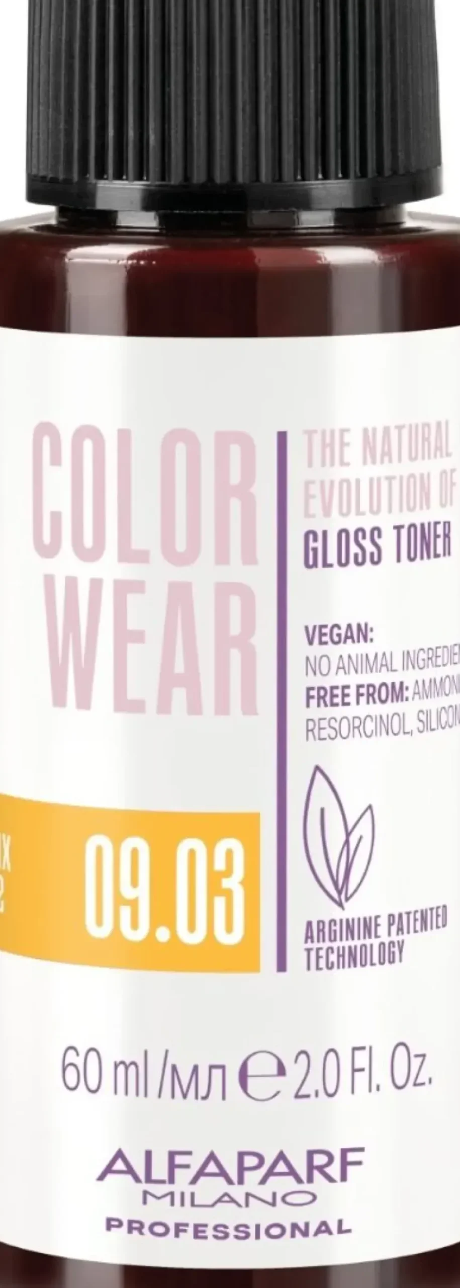 Alfaparf Milano Color Wear Gloss Toner 09.03 Soft Very Light Slightly Golden Blonde- 60 ml