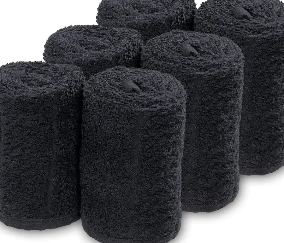 Barburys Cotton Towels Black 20x70 cm - 6 pcs