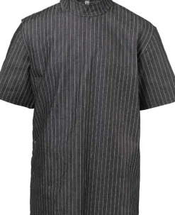 Black Pinstriped Barber Jacket Large