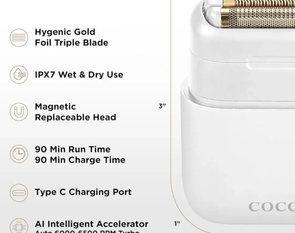 COCCO Impacto Micro Wet - Dry Shaver White