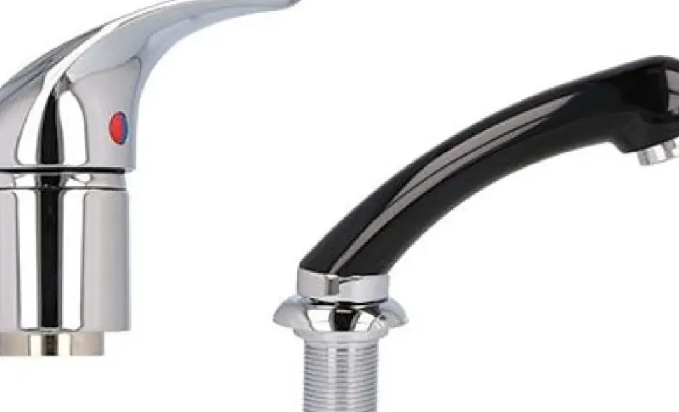 Eurostil Chromed Mixing Tap + Handshower Black
