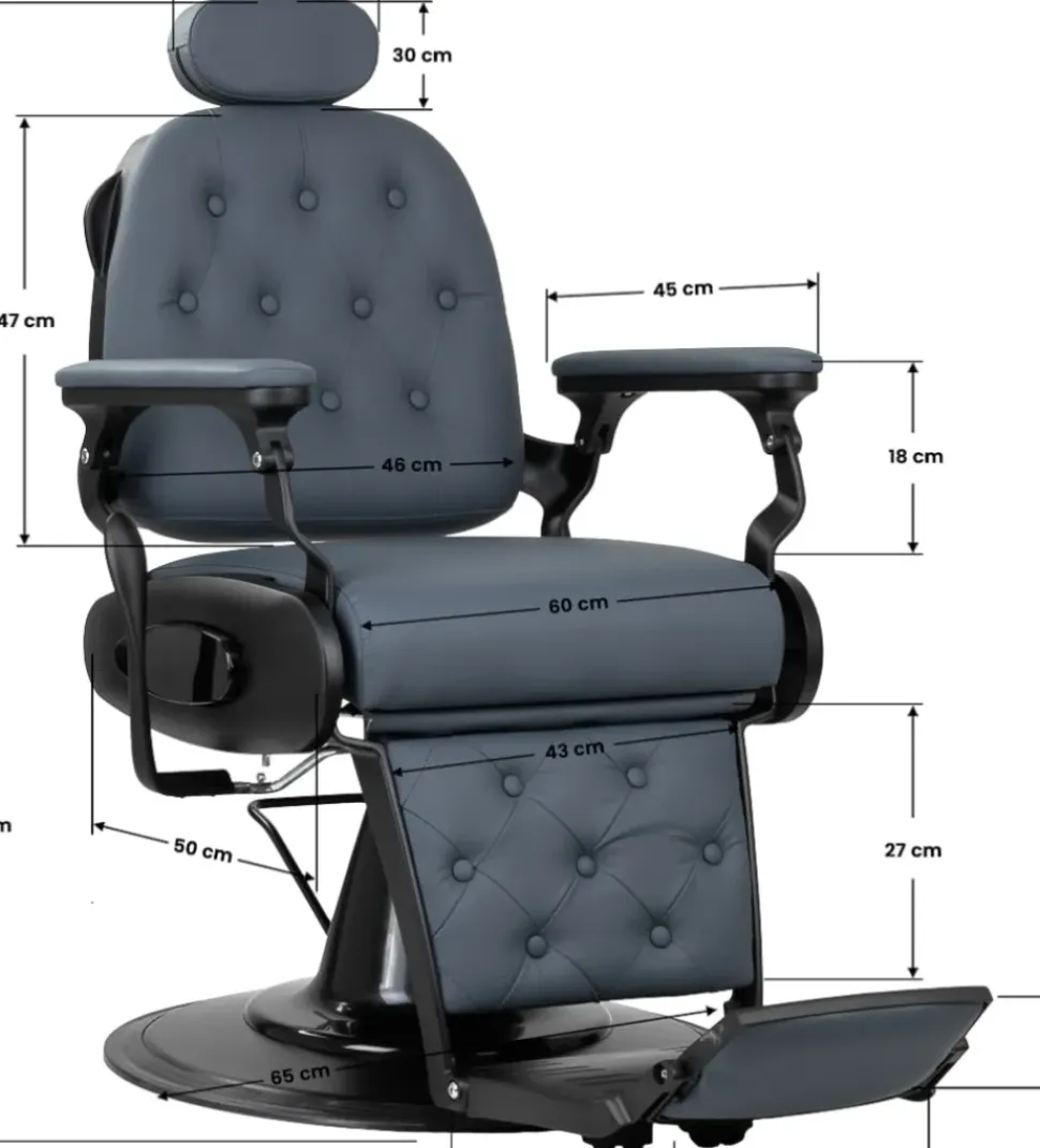 Gabbiano Barber Chair Francesco Black Graphite