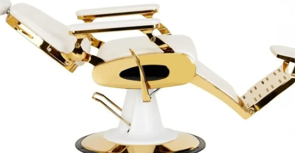 Gabbiano Barber Chair Francesco Gold White