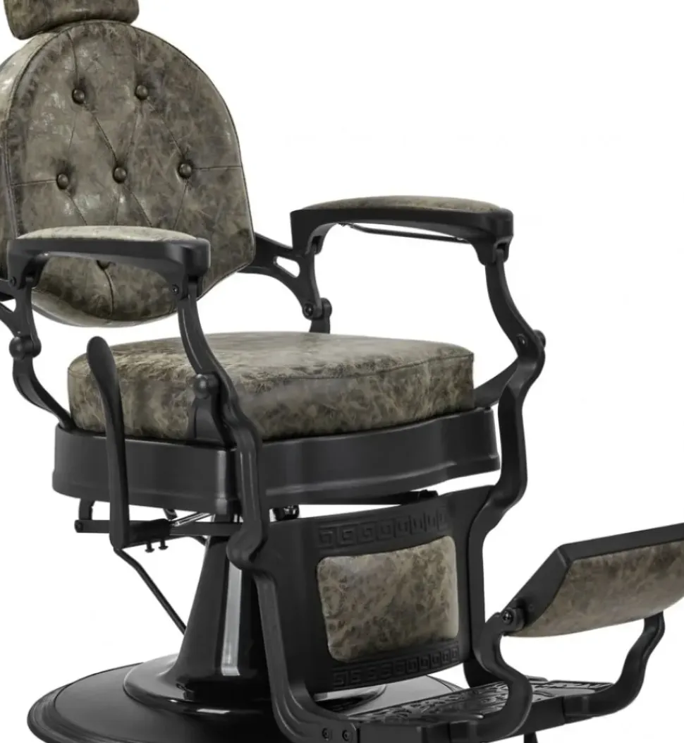 Gabbiano Barber Chair President Old Leather Green