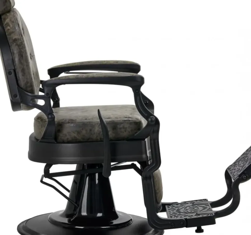 Gabbiano Barber Chair President Old Leather Green