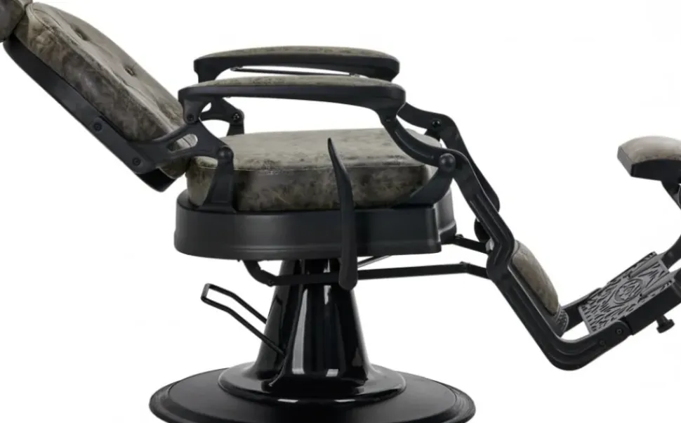 Gabbiano Barber Chair President Old Leather Green
