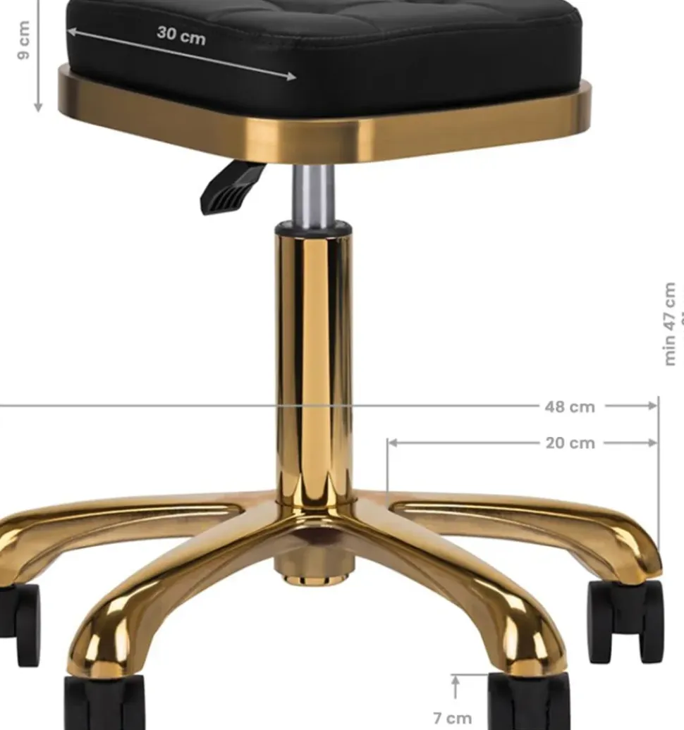 Gabbiano Cosmetic Stool Black Gold