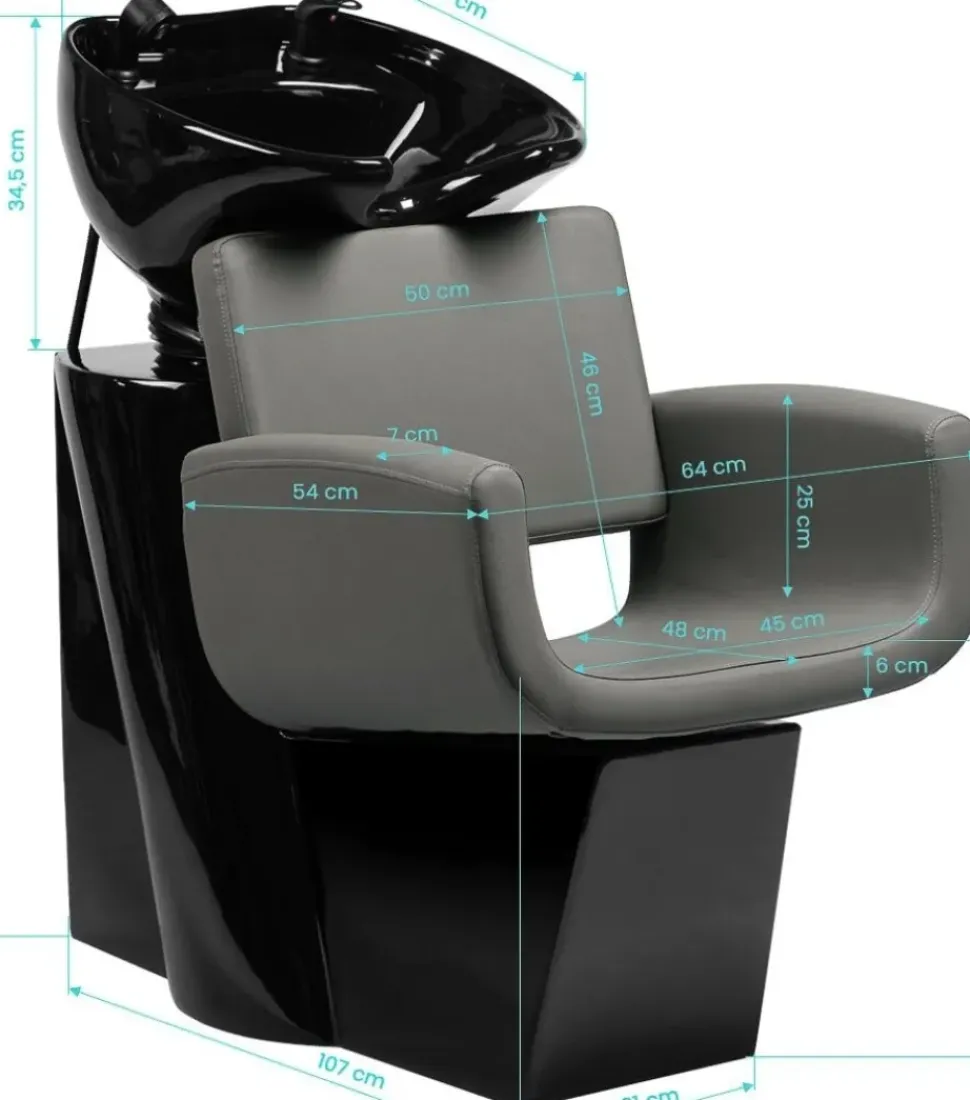 Gabbiano Hairdressing Wash Unit Mataro - Grey