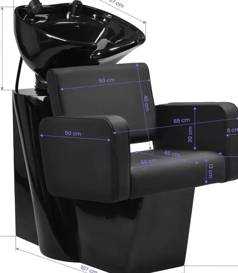 Gabbiano Hairdressing Wash Unit Bilbao - Black
