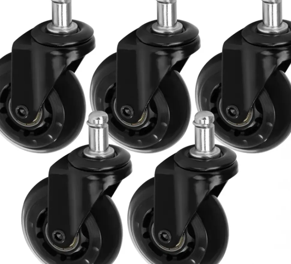 Gabbiano Roll Speed Stool Wheel black Press-On Set Of 5 Pcs Black