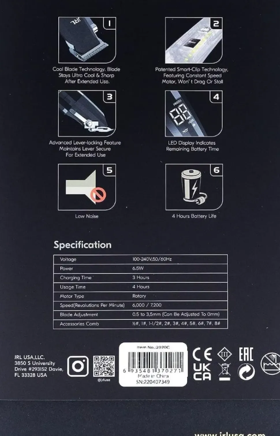 JRL Professional - FreshFade 2020C Clipper