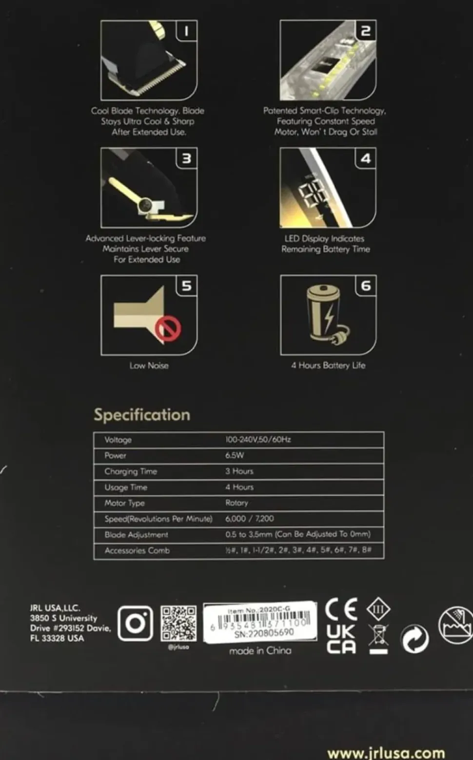 JRL Professional - FreshFade 2020C Clipper Gold