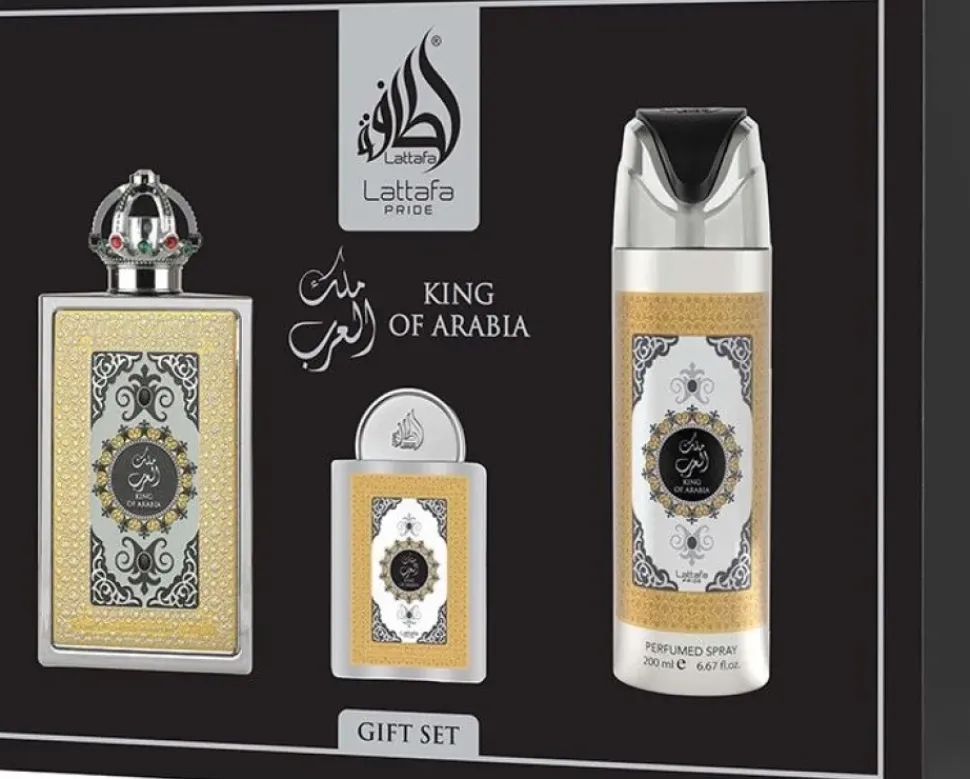 Lattafa Pride King Of Arabia 100 ml EDP + 20 ml EDP + 200 ml Deodorant