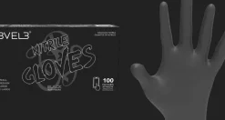 L3VEL3 Black Large Professional Nitrile Gloves 100 Pack