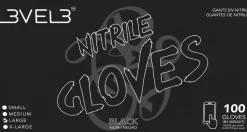 L3VEL3 Black Small Professional Nitrile Gloves 100 Pack