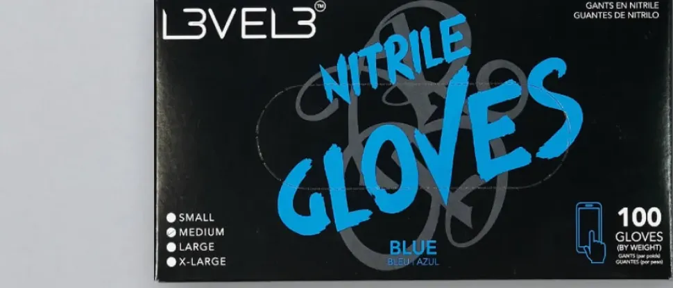 L3VEL3 Blue Medium Professional Nitrile Gloves 100 Pack