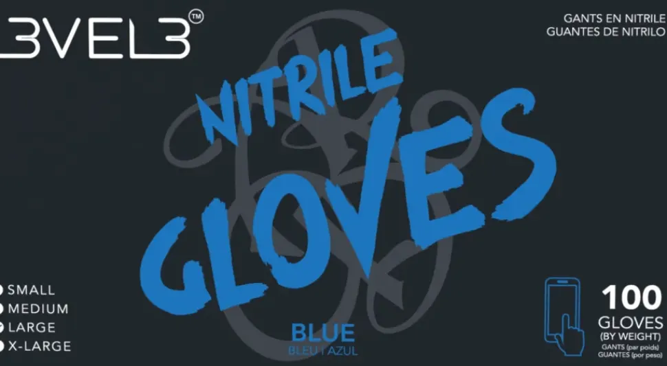 L3VEL3 Blue Small Professional Nitrile Gloves 100 Pack