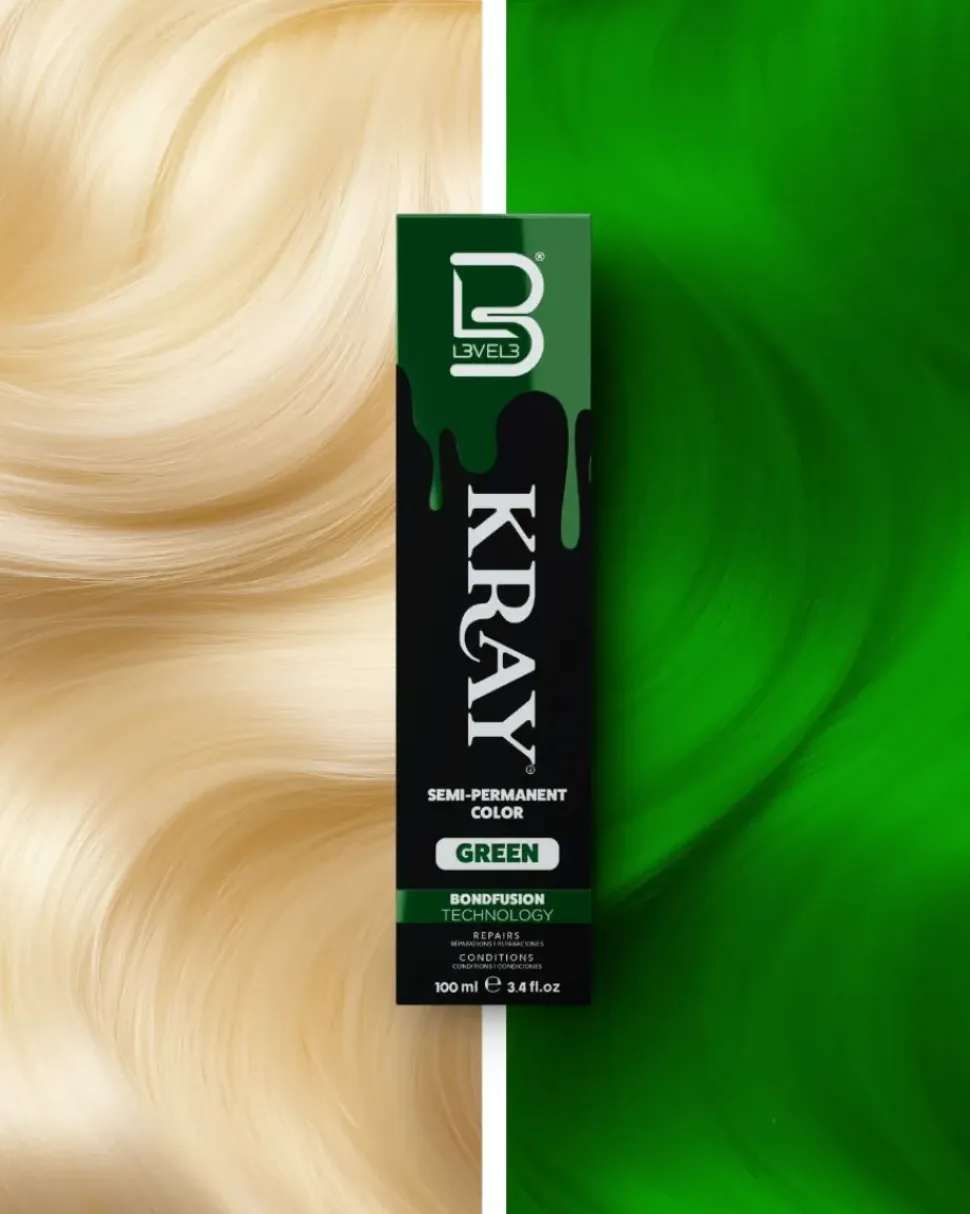 L3VEL3 Kray Green Semi Permanent Color Tube 100 ml