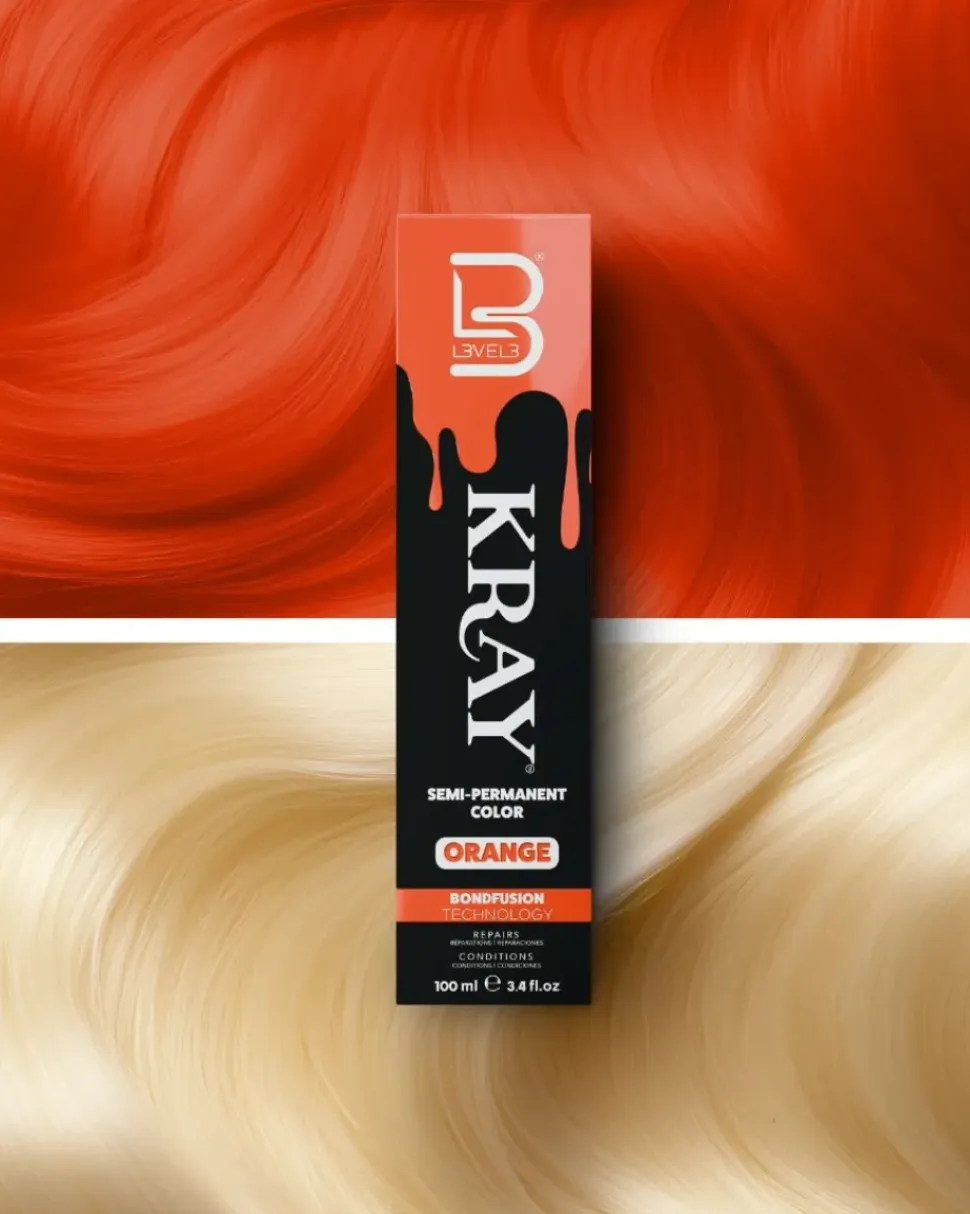 L3VEL3 Kray Orange Semi Permanent Color Tube 100 ml