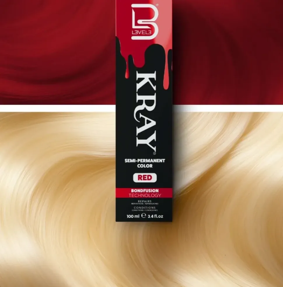 L3VEL3 Kray Red Semi Permanent Color Tube 100 ml