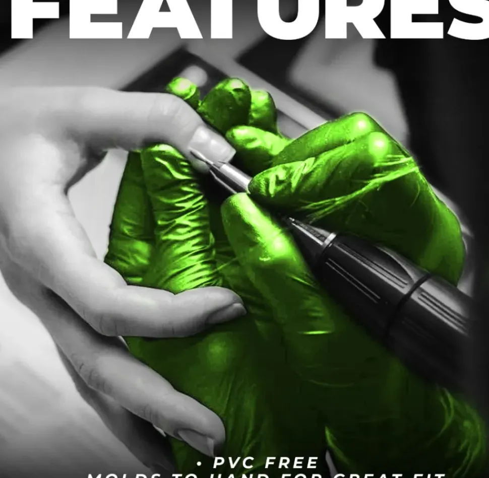 L3VEL3 Lime Large Professional Nitrile Gloves 100 Pack