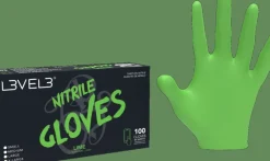 L3VEL3 Lime X-Large Professional Nitrile Gloves 100 Pack