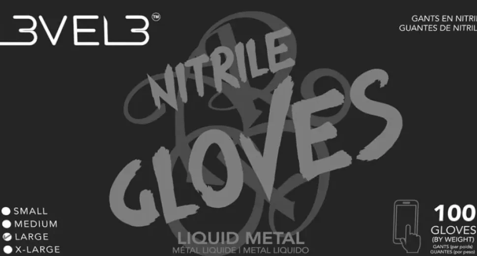 L3VEL3 Liquid Metal Medium Professional Nitrile Gloves 100 Pack