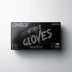 L3VEL3 Liquid Metal X-Large Professional Nitrile Gloves 100 Pack