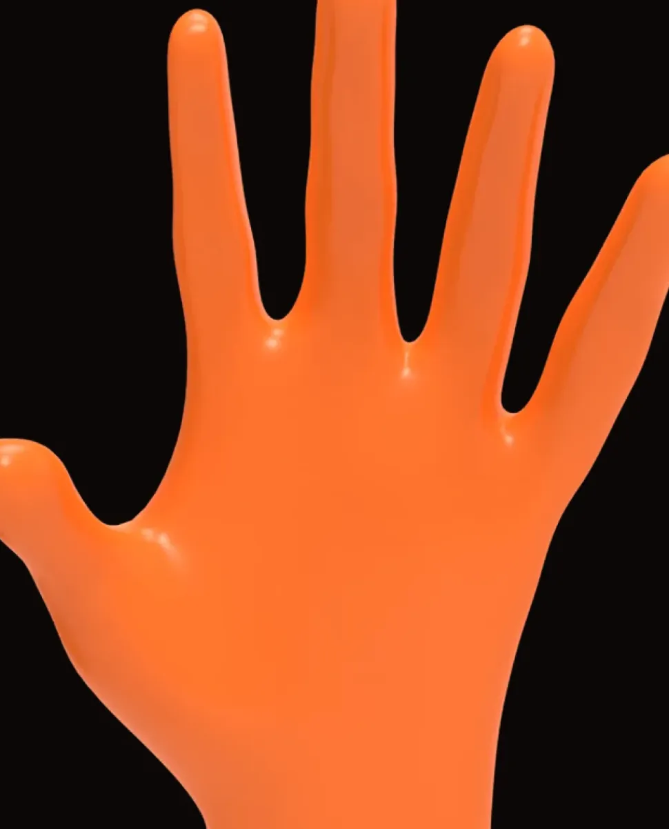 L3VEL3 Orange Large Professional Nitrile Gloves 100 Pack