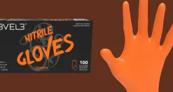 L3VEL3 Orange Large Professional Nitrile Gloves 100 Pack