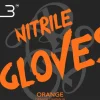 L3VEL3 Orange Medium Professional Nitrile Gloves 100 Pack
