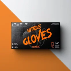 L3VEL3 Orange Small Professional Nitrile Gloves 100 Pack