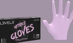 L3VEL3 Pearl Lavender Medium Professional Nitrile Gloves 100 Pack