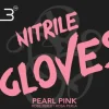 L3VEL3 Pearl Pink Medium Professional Nitrile Gloves 100 Pack