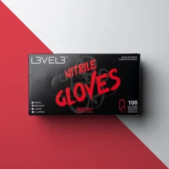 L3VEL3 Red-Ish Medium Professional Nitrile Gloves 100 Pack