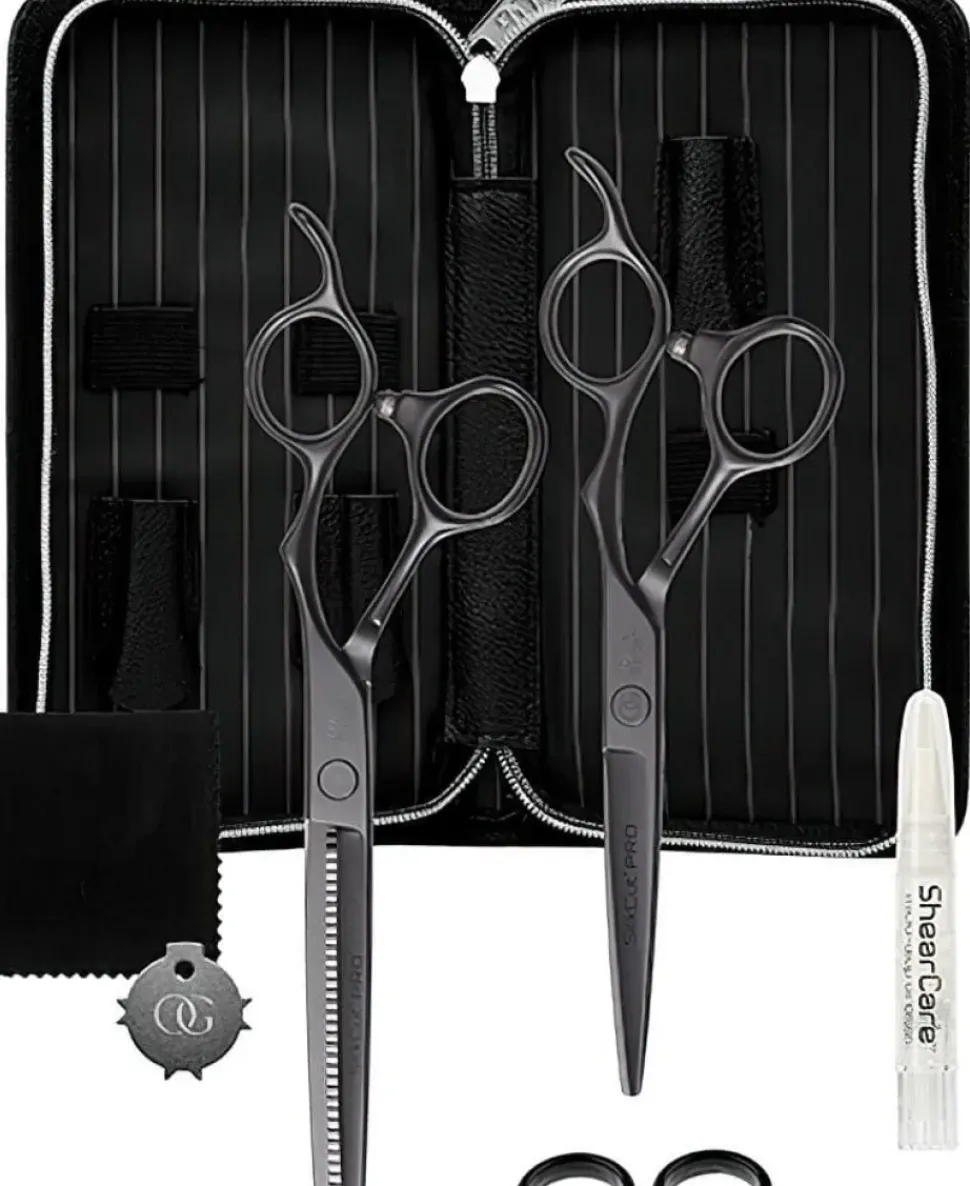Olivia Garden SilkCut PRO Matt Black Set of 2 - 5.75"