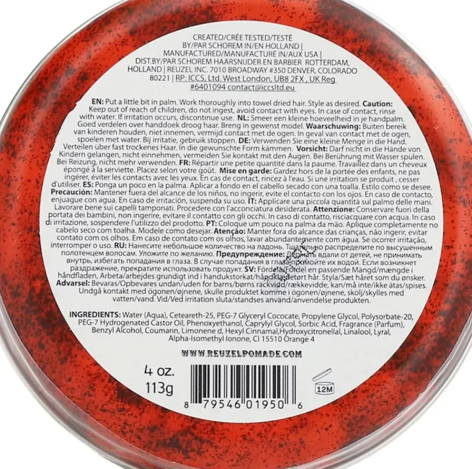 Reuzel Red Pomade Water Soluble - 113g