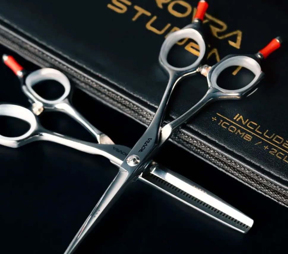Rovra Set Scissors Student 5.5" + Hair Comb And Clips
