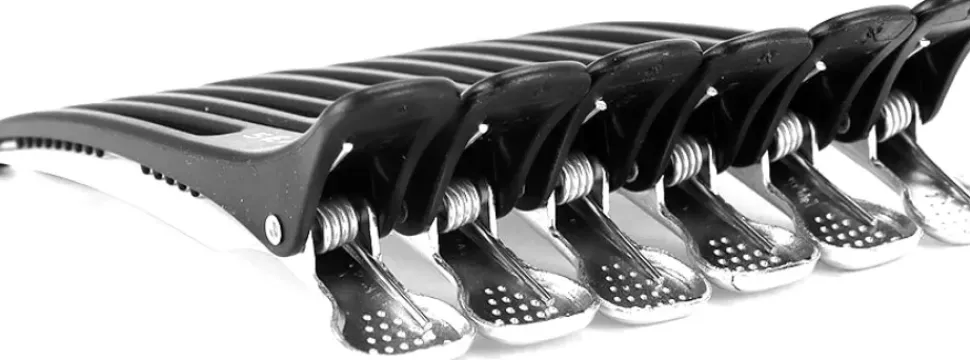 Se7en Styles Black Hair Clips 6 Pcs