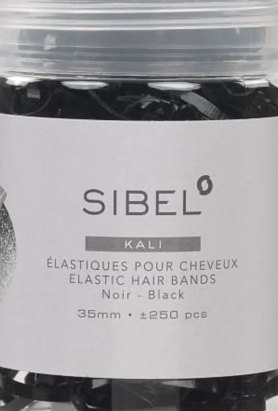 Sibel - Black Hair Ties 20 mm - 500 pcs